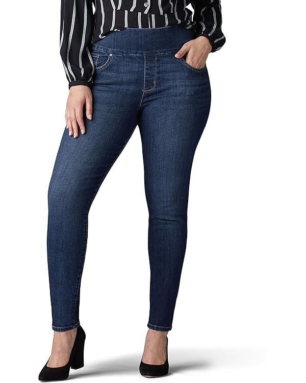 Lee Women's Plus Size Sculpting Slim Fit Skinny Leg Pull on Jean | Amazon (US)