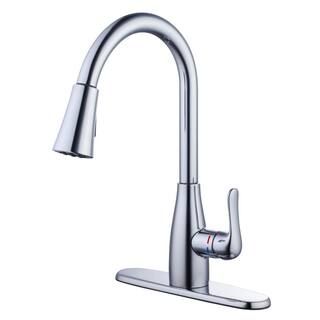 McKenna Single-Handle Pull-Down Sprayer Kitchen Faucet in Chrome with TurboSpray and FastMount | The Home Depot
