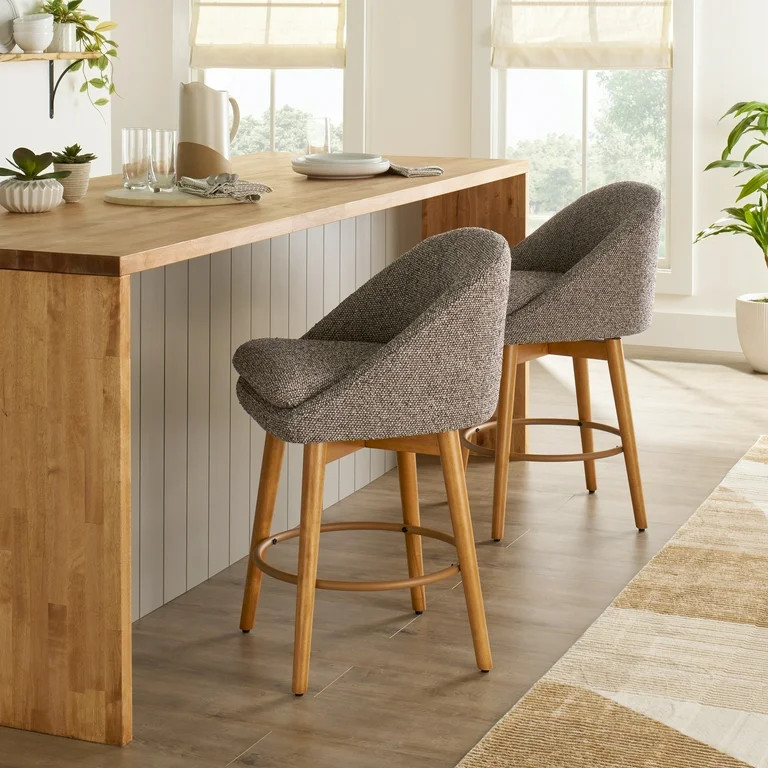 Better Homes & Gardens Mira Counter Stool 2 Pack, Truffle Brown and Light Honey | Walmart (US)