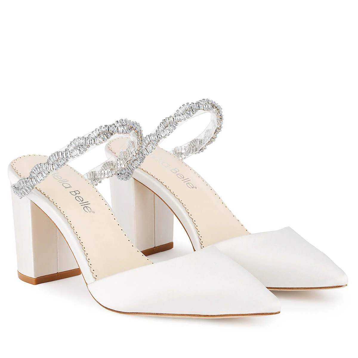 Bridal Mules with Crystal Strap | Bella Belle Shoes