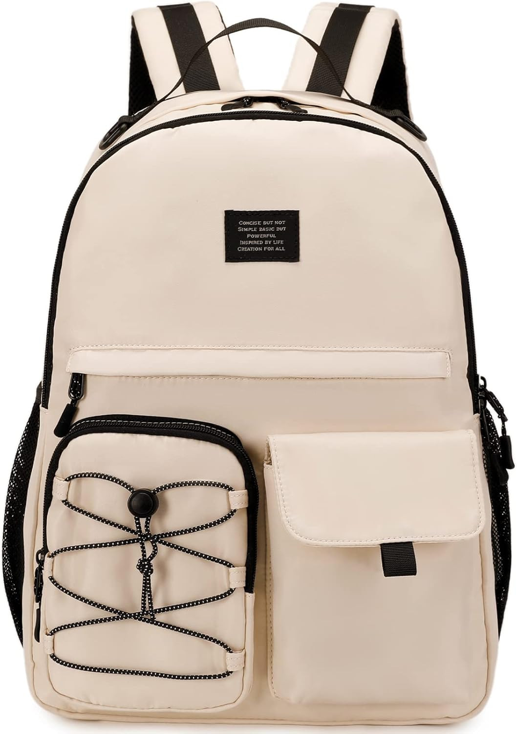 Lohol Laptop Backpack for Travel School College Work, Big Bookbag for Teen Girls & Boys (Beige) | Amazon (US)