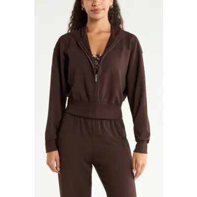 Zella Weekend Stretch Cotton Blend French Terry Hoodie in Grey Light Heather at Nordstrom, Size X-Large | Nordstrom