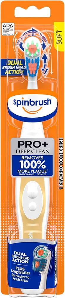 Spinbrush Pro+ Deep Clean, Battery Toothbrush for Adults, Soft Bristles, Batteries Included | Amazon (US)
