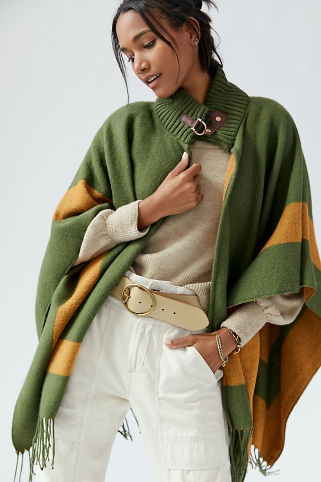 Fringed Funnel Neck Cape | Anthropologie (US)