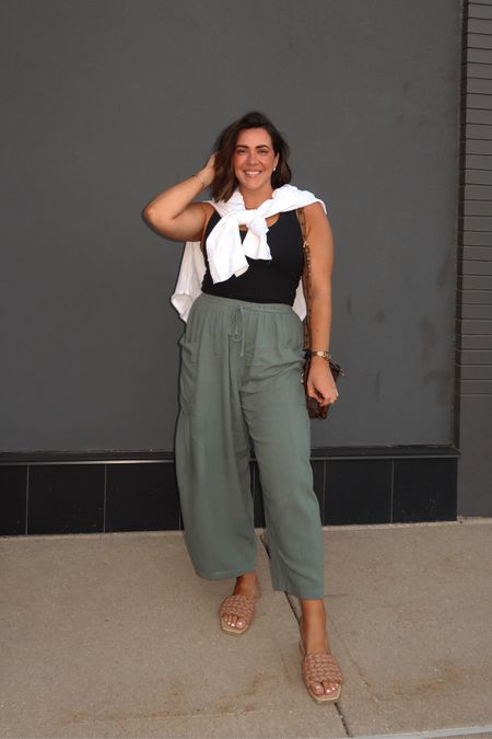 Casual spring day outfit, mom outfit, flowy pants, boho outfit, casual boho, spring outfit, tank top. 

Top M
Pants M
White Shirt S

#LTKstyletip #LTKFestival #LTKmidsize