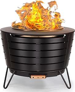 TIKI Brand Smokeless 25 in. Patio Fire Pit, Wood Burning Outdoor Fire Pit - Includes Wood Pack, M... | Amazon (US)