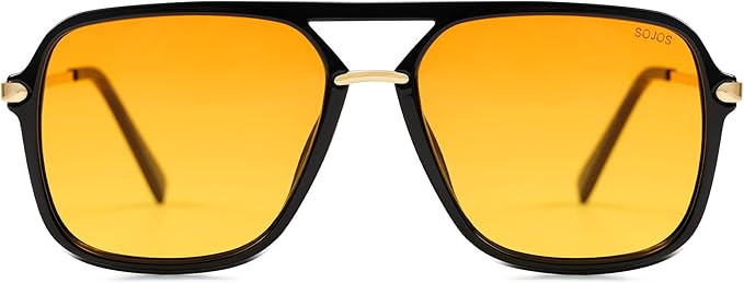 SOJOS Sunglasses for Women & Men, Square, Retro, Polarized Lens, Trendy Aviator, 90s Shades | Amazon (US)