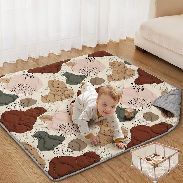 Blissful Diary Baby Play Mats for Floor, 50x50 Crawling Mat for Playpen, Thicken Soft Padding Foa... | Amazon (US)