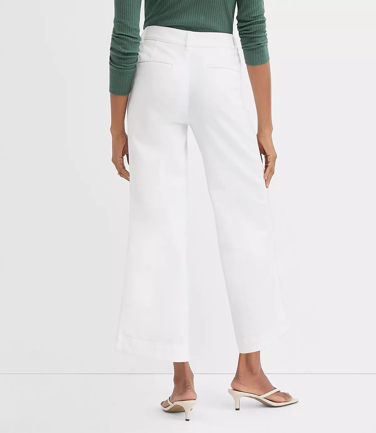 Curvy Palmer Wide Leg Crop Pants in Twill | LOFT