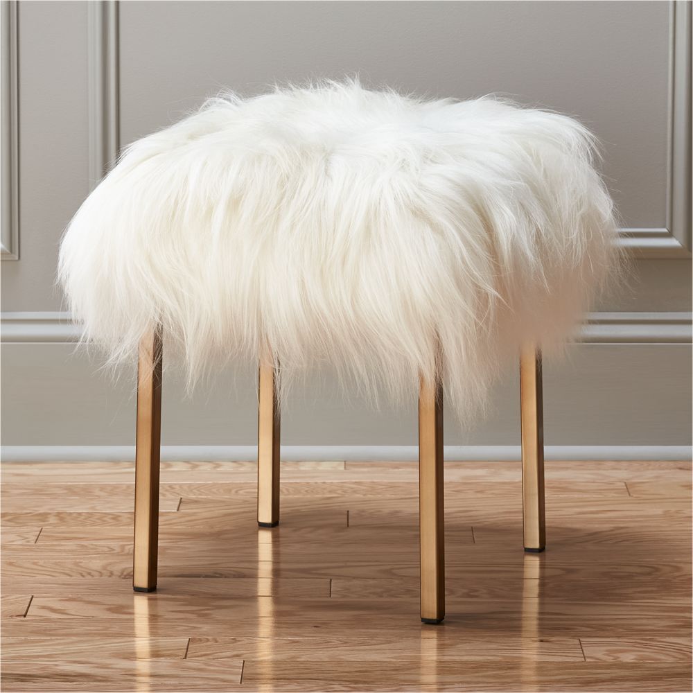 sheepskin stool | CB2