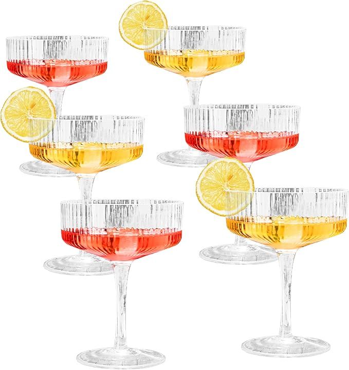 Montex 6 Pcs Coupe Glasses, 10 oz Classic Vintage Cocktail Galssware, Pefect for Cocktail, Champa... | Amazon (US)