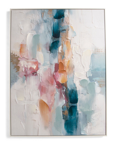 30x40 Petal Pink And Ocean Blue Wall Art | TJ Maxx