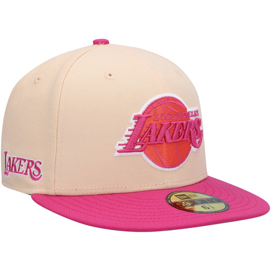 Los Angeles Lakers New Era Passion Mango 59FIFTY Fitted Hat - Orange/Pink | Fanatics