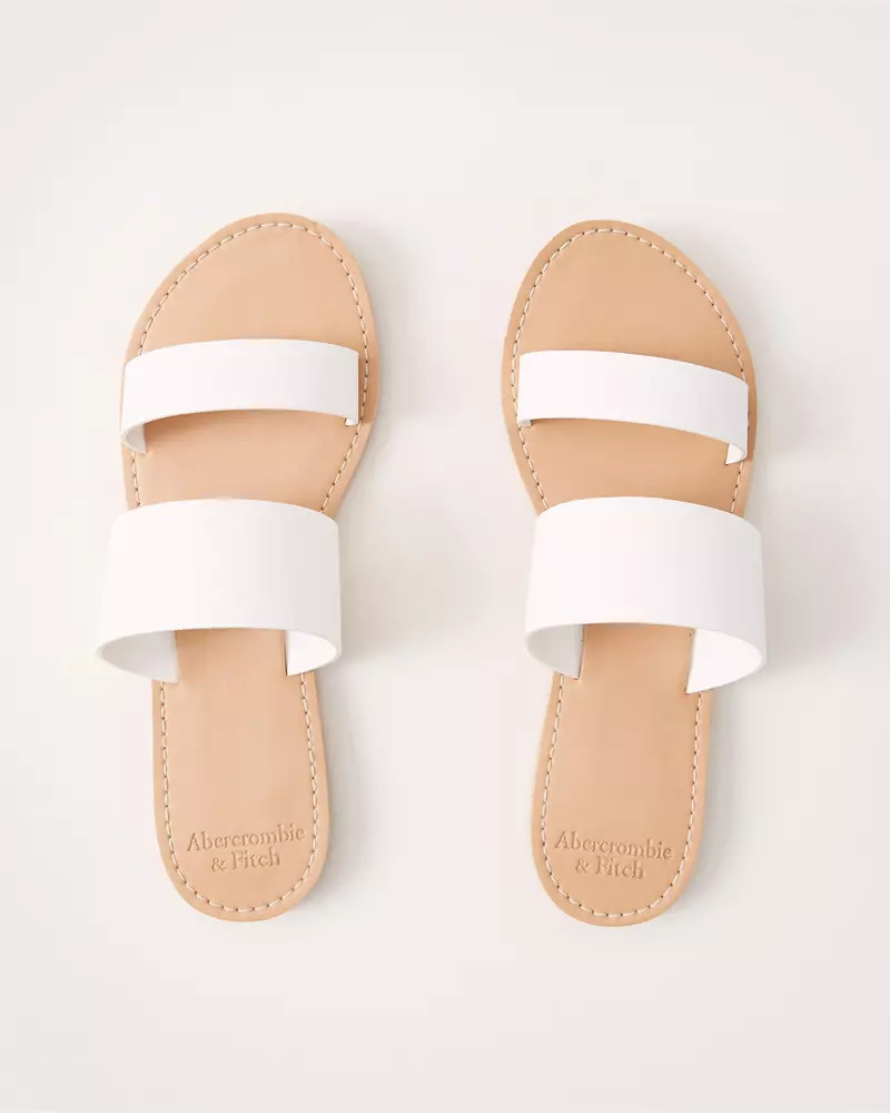 Double Strap Faux Leather Sandals | Abercrombie & Fitch (US)