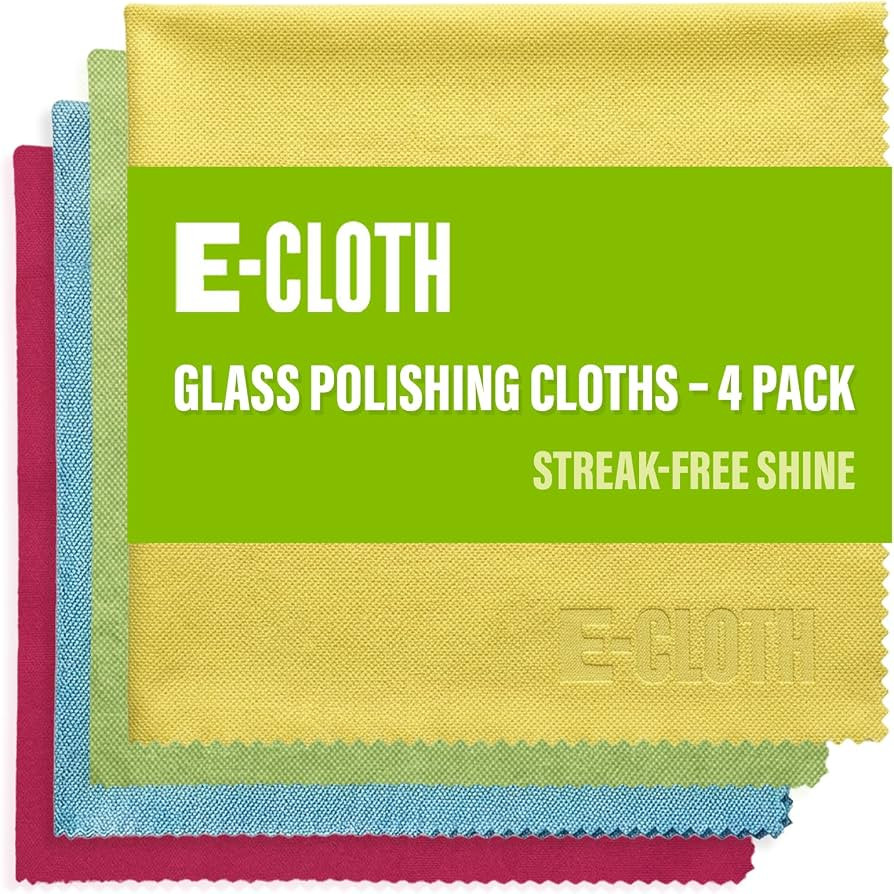 E-Cloth Glass & Polishing Cloth - Reusable & Durable Glass Cleaner - 4 Pack | Amazon (US)