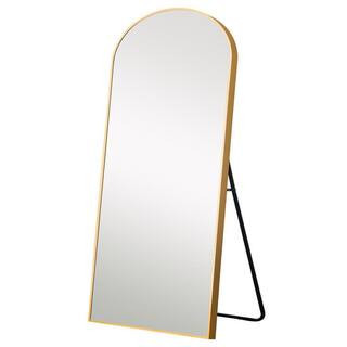 27.56 in. x 70.87 in. Classic Arch Framed Gold Vanity Mirror | The Home Depot