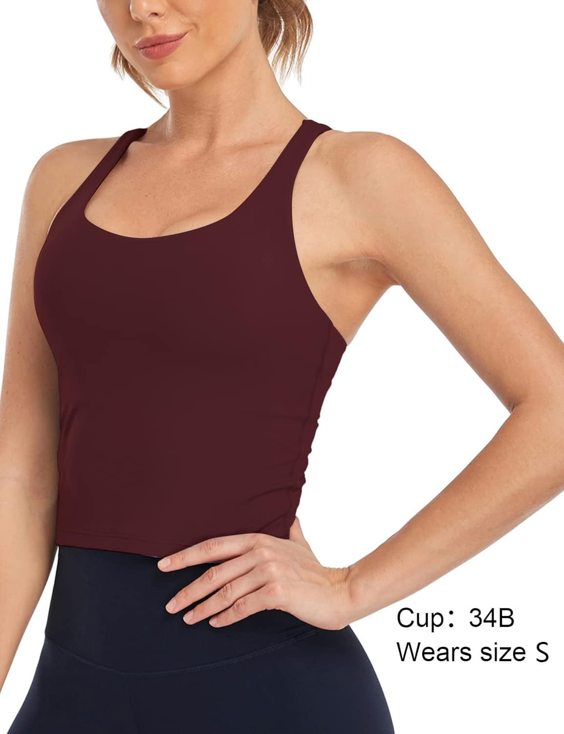 HeyNuts Longline Zeal Bras Medium Impact Wirefree Sports Bras Workout Tank Tops with Removable Pa... | Amazon (US)