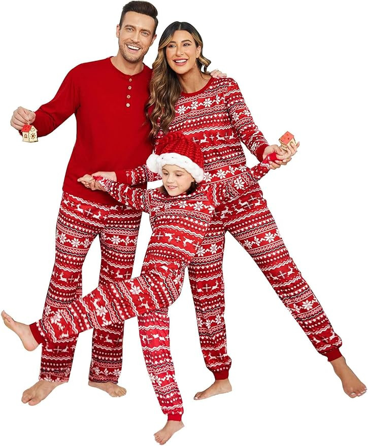 Ekouaer Family Christmas Pajamas Matching Sets Womens Mens Kids Pjs Long Sleeve Sleepwear Holiday... | Amazon (US)