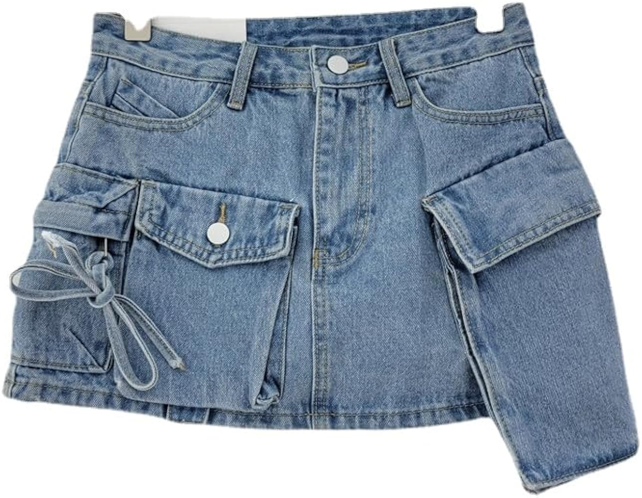 Women's Vintage Cargo Skirt Denim Y2K Classic Trendy Mini Skirt with Pockets Retro Low Waist Body... | Amazon (US)