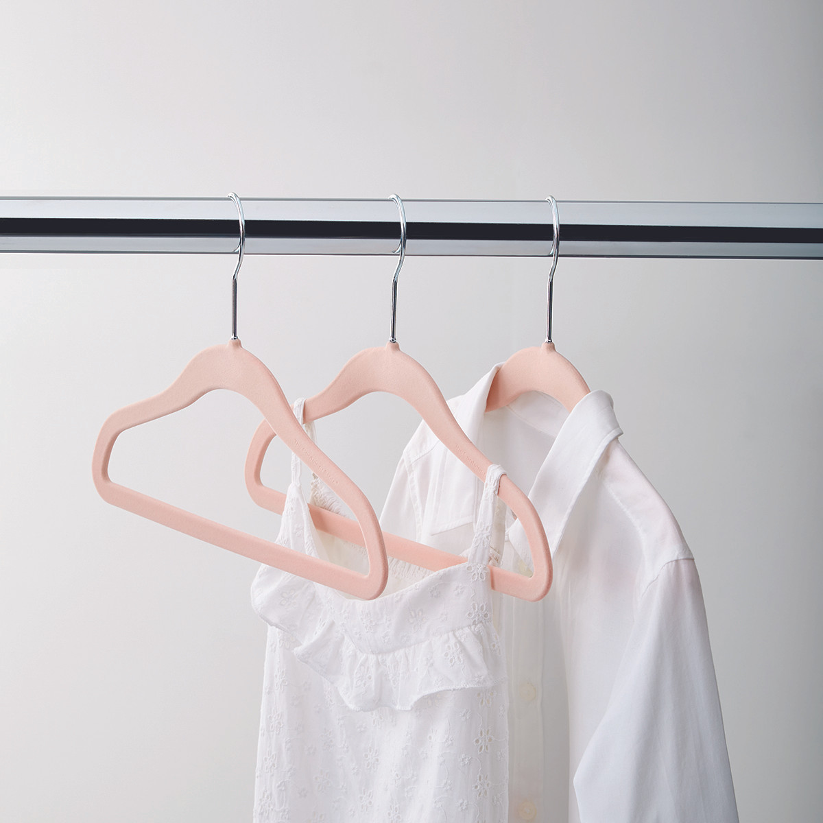 Kid's Blush Premium Non-Slip Velvet Hangers | The Container Store
