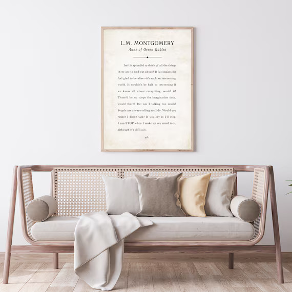 Anne of Green Gables Quote L.M. Montgomery Book Wall Art | Etsy | Etsy (US)