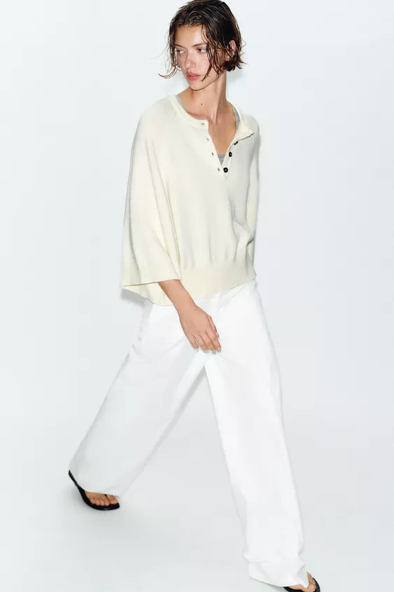 WIDE SLEEVE KNIT JUMPER | Zara US