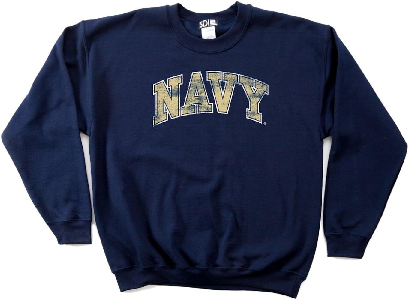 NCAA Navy 50/50 Blended 8-Ounce Vintage Arch Crewneck Sweatshirt | Amazon (US)