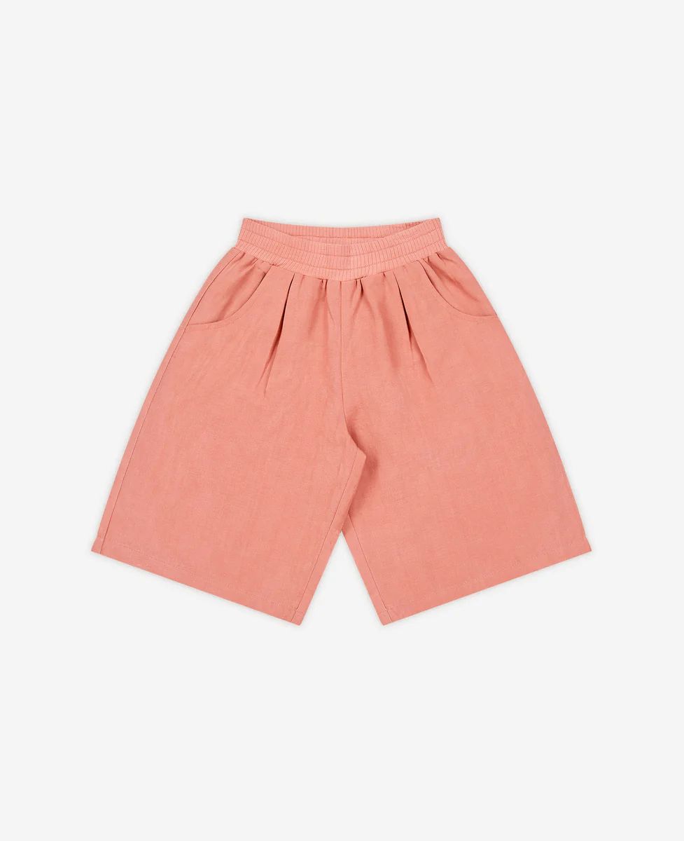 Cotton Linen Culottes - Coral Pink | Petite Revery