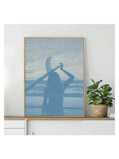1pc,Canvas Wall Art , Surfer Decorative Newspaper Poster With Newspaper Print Surfboard Wall Art ... | SHEIN