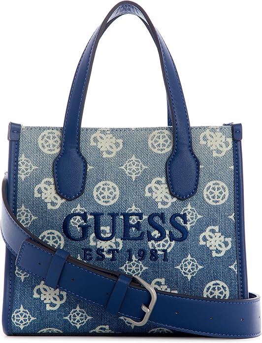 GUESS Silvana 3 Compartment Mini Tote, Denim Ombre Logo | Amazon (US)