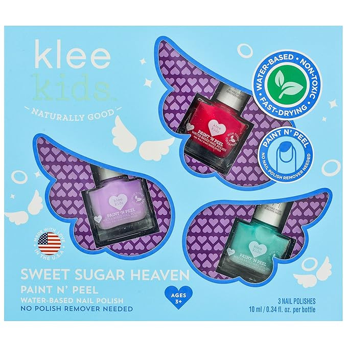 Klee Kids Water-Based Peelable Nail Polish Set. Odor-Free. Non-Toxic. Made in USA. (Sweet Sugar H... | Amazon (US)