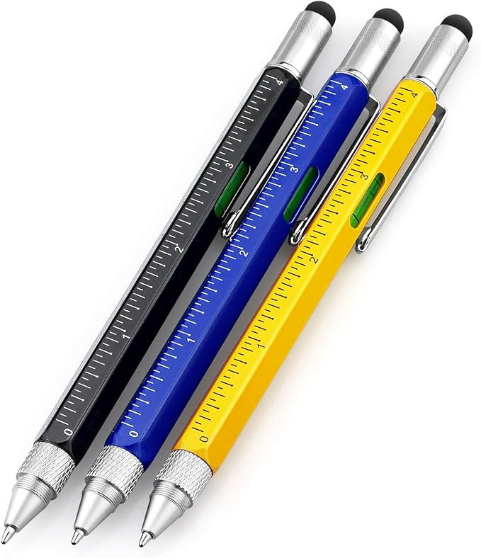 Gift Pen for Men 6 in 1 Multitool Tech Tool Pen Screwdriver Pen with Ruler, Levelgauge, Ballpoint... | Amazon (US)