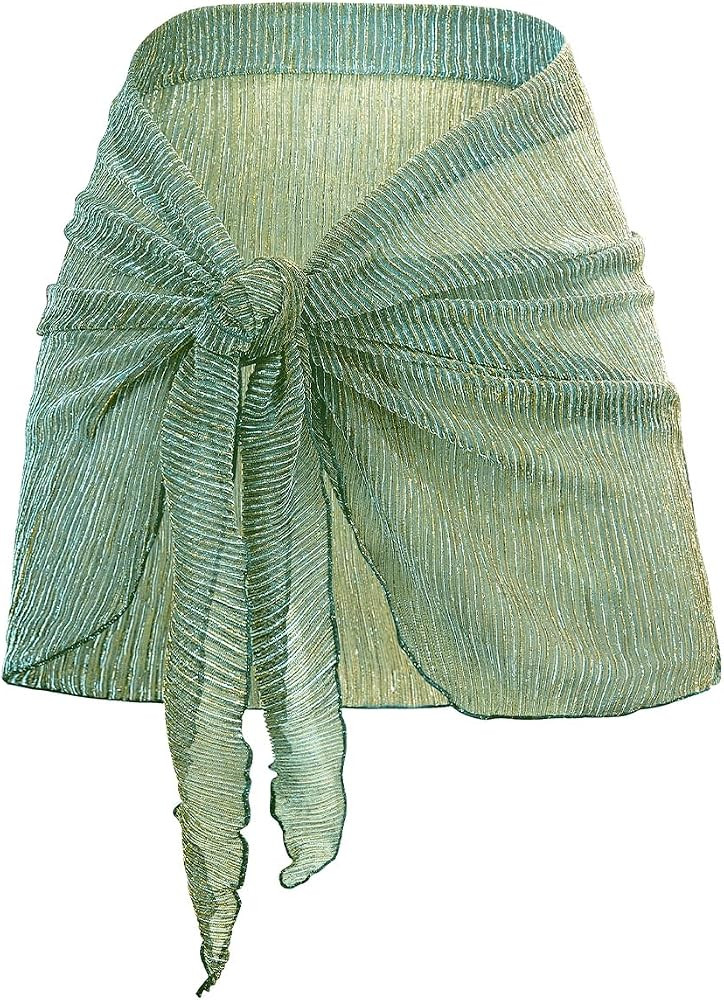 Holipick Shiny Sarong Coverups for Women Bathing Suit Wrap Skirt Swimsuit Beach Bikini Cover Up | Amazon (US)