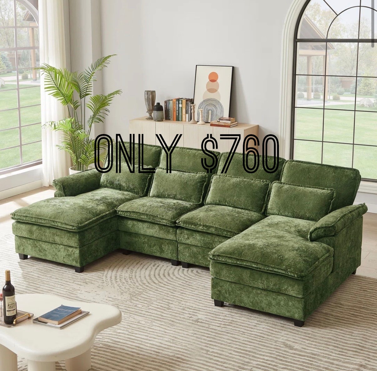 Introducing our U Shaped Cloud Like Sofa, a perfect blend of comfort and contemporary design.
This oversized masterpiece features a double layer construction, providing a plush seating experience that feels like lounging on a cloud.
Designed for versatility, the sofa boasts a double chaise configuration, allowing for ample space to stretch out and relax. The exterior is crafted from a super soft fabric, offering not only a luxurious touch but also durability for everyday use.
Completing the ensemble are four toss pillows, adding extra comfort and style to your living space.
Whether you're entertaining guests or enjoying a quiet evening at home, this U Shaped Sofa is the ideal centerpiece for any room. Upgrade your home with this exceptional piece of furniture that prioritizes both aesthetics and functionality.

#LTKActive #LTKHome #LTKSaleAlert