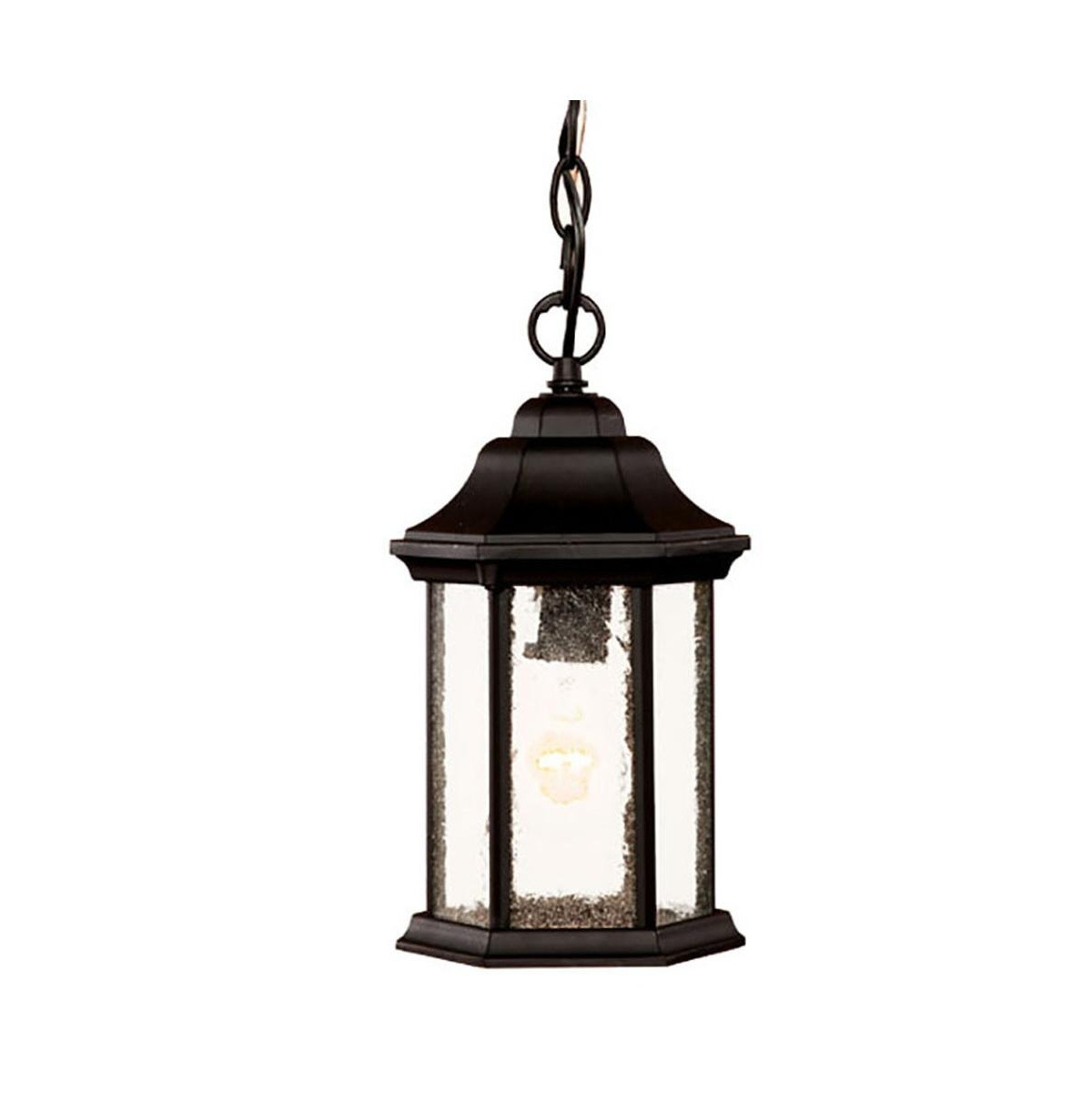 Textured Glass Lantern Hanging Light – Classic Lighting for Exterior Spaces - Antique Black | Macy's