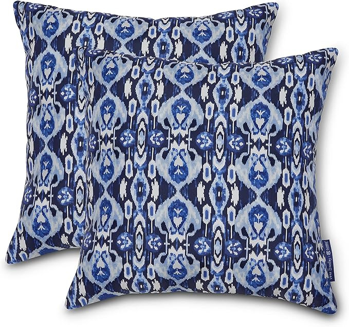 Vera Bradley by Classic Accessories Water-Resistant Accent Pillows, 18 x 18 x 8 Inch, 2 Pack, Ika... | Amazon (US)