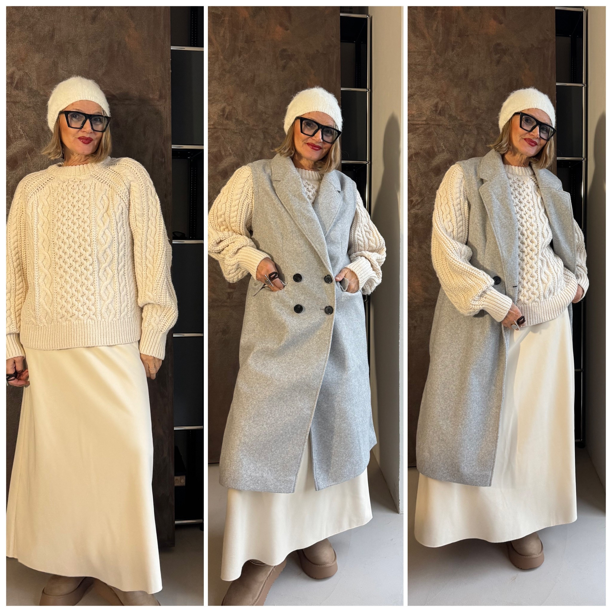 Mein ootd in cremeweiss 🤍mit grau 🩶
Maxirock und 🧶 

Dailylook Stilblockstyle

#LTKsale #LTKstyletip #LTKwinter