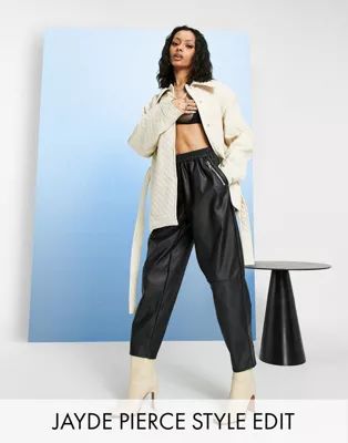 ASOS DESIGN tapered leather look trousers | ASOS (Global)