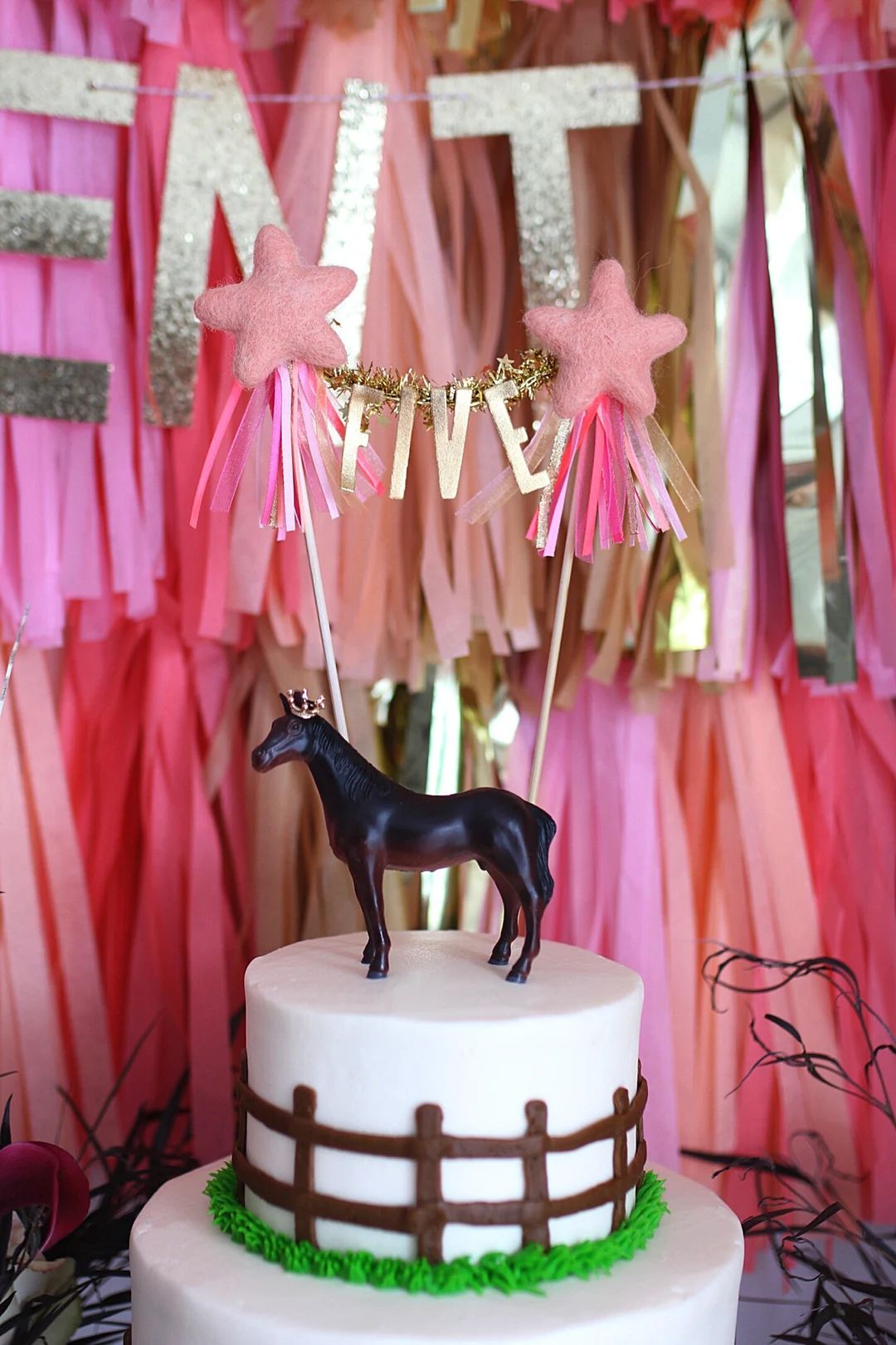 Bubble Gum Pink // Needle-felt Star Cake Topper // Customize - Etsy | Etsy (US)