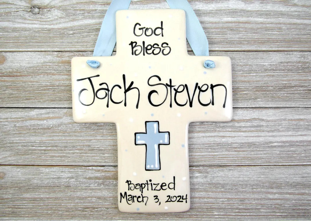 Baptism Cross Personalized for Boys in Blue Baptism Gifts | Etsy (US)