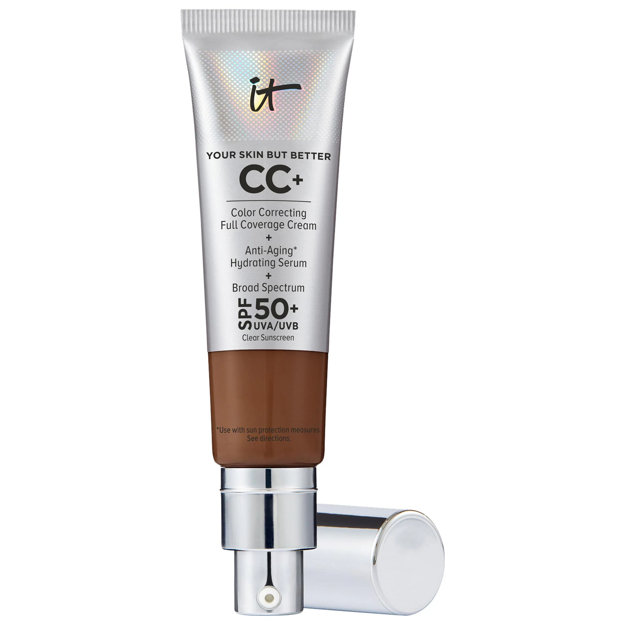 IT Cosmetics CC+ Cream Full Coverage Color Correcting Foundation with SPF 50+ Neutral Deep 1.08 oz / 32 mL | Sephora (US)