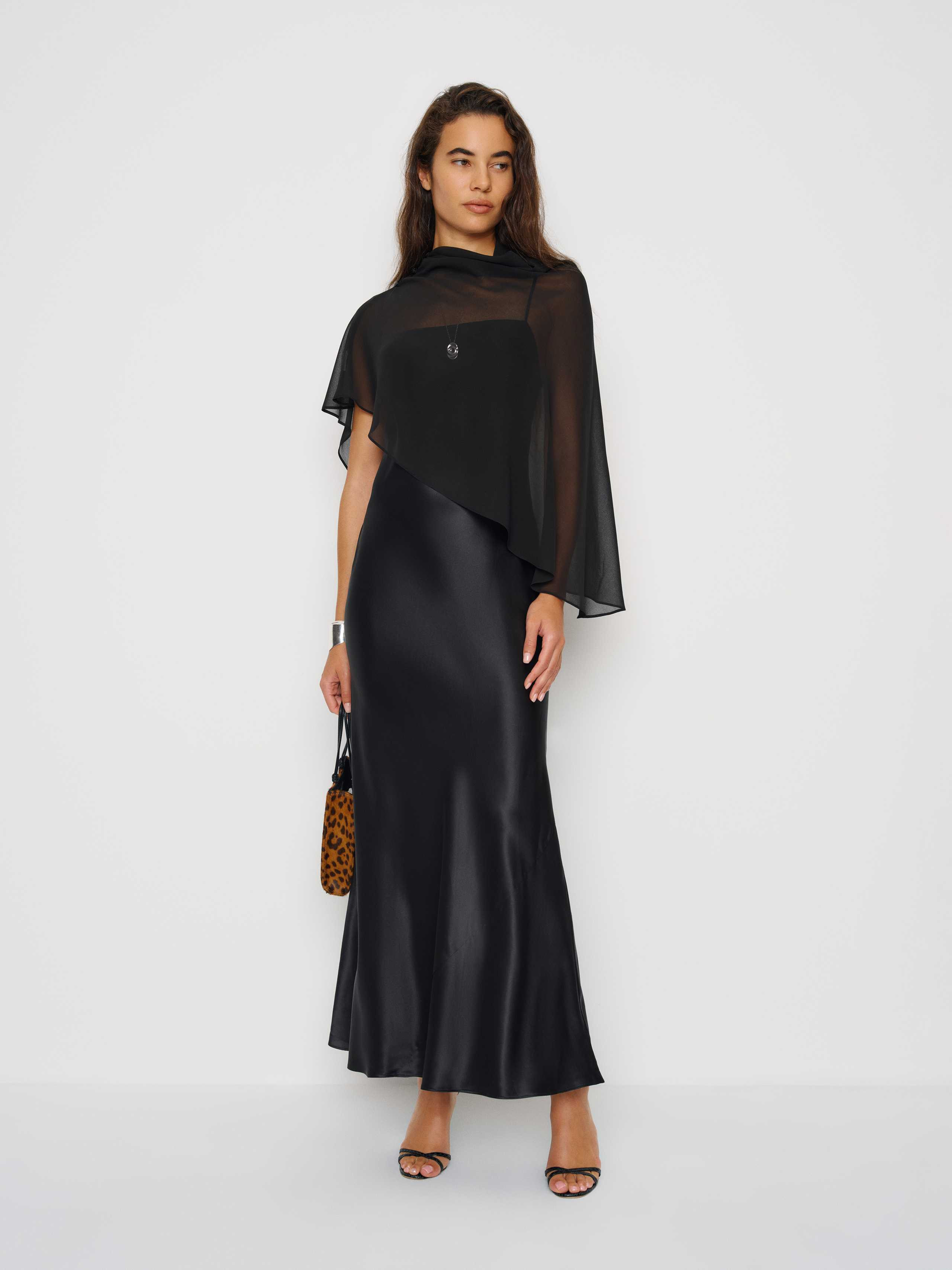 Reformation Lilibeth Silk Dress Black XS | Reformation (Global)