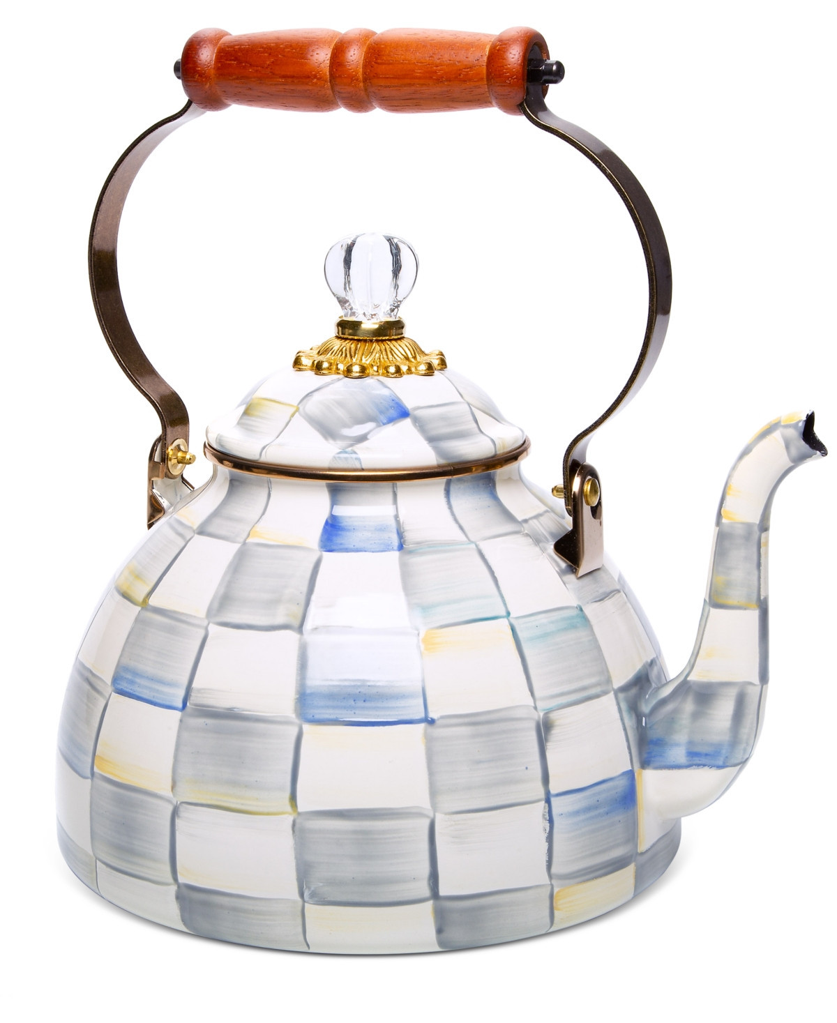 Mackenzie-Childs Sterling Check 3-Qt. Tea Kettle | Macy's