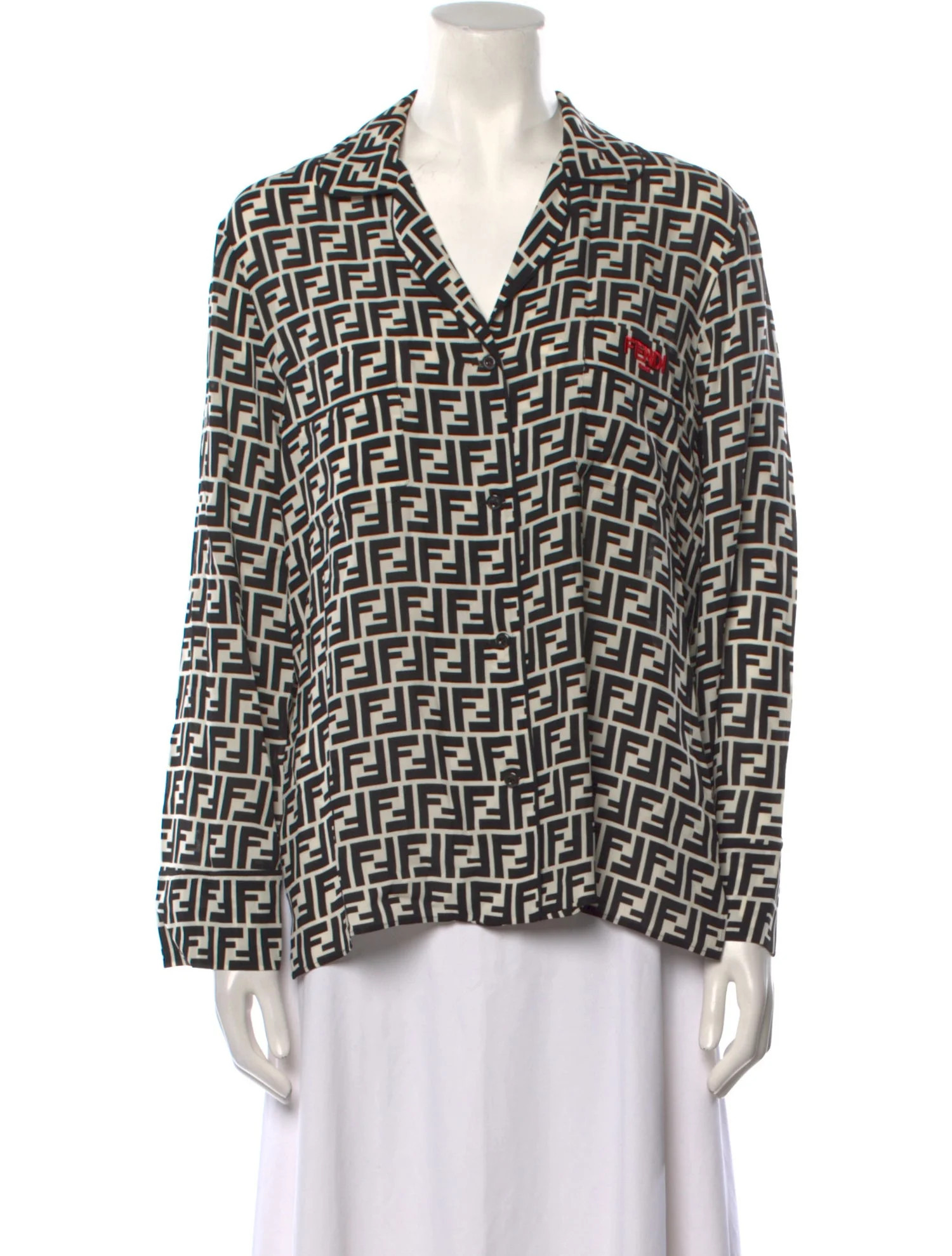Silk Printed Button-Up Top | The RealReal