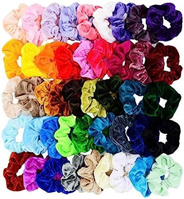 Chloven 45 Pcs Hair Scrunchies Velvet Elastics Bobbles Hair Bands Scrunchy Hair Tie Ropes Scrunch... | Amazon (US)