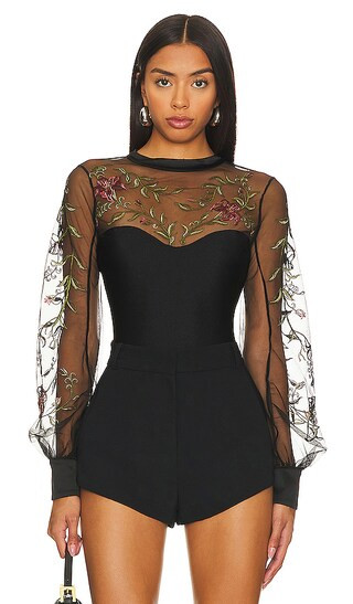 Livia Bodysuit in Black | Revolve Clothing (Global)