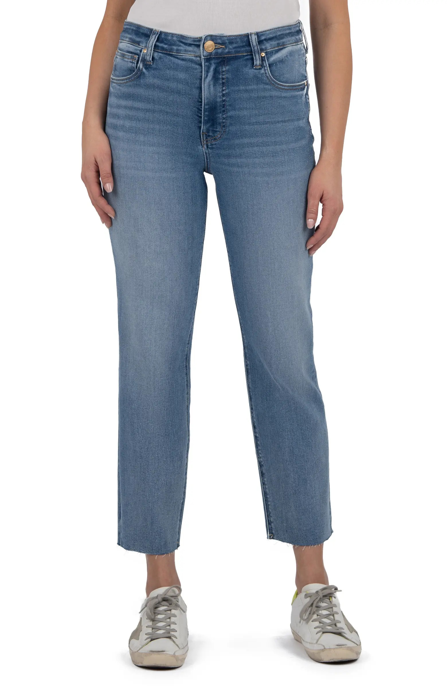 KUT from the Kloth Rachael High Waist Crop Straight Leg Jeans | Nordstrom | Nordstrom