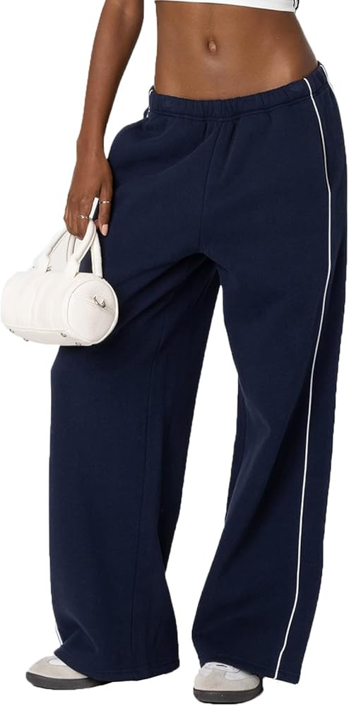 MBMSHEGH Women's Wide Leg Sweatpants Elastic High Waist Straight Leg Joggers Trousers Teen Girl B... | Amazon (US)