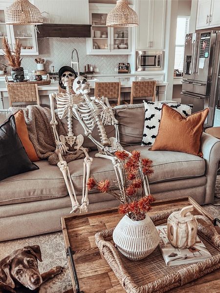Fall living room. Halloween loving room vibes.
#skeleton #halloweendecor 

#LTKSeasonal #LTKhome #LTKHalloween