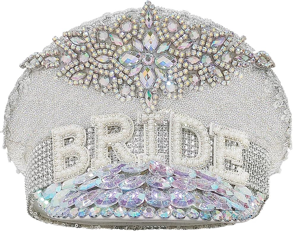 Ulrica Sparkly Bride Hat with Rhinestones-Perfect for Bachelorette Hen Parties&Wedding Accessories | Amazon (US)